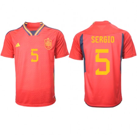 Jalkapallo Pelipaidat/Peliasut Espanja Sergio Busquets 5 Kotipelipaita Mm-Kisat 2022